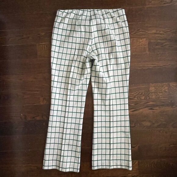Anthropologie The Essential Crop Flare Pant Off White Black Green-XS - Picture 5 of 12